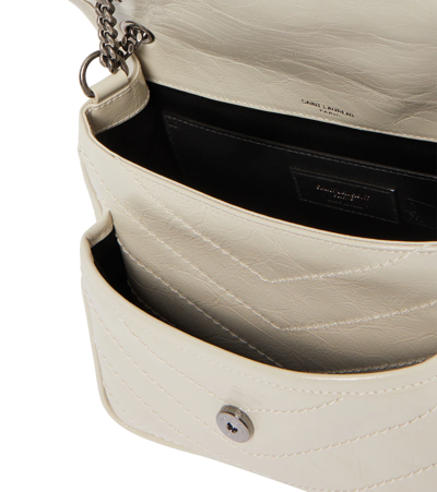 Saint Laurent Niki Baby Leather Shoulder Bag In Crema Soft