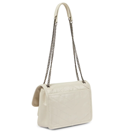 Saint Laurent Niki Baby Leather Shoulder Bag In Crema Soft