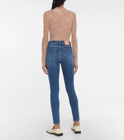 Shop Acne Studios High-rise Skinny Jeans In Mid Blue