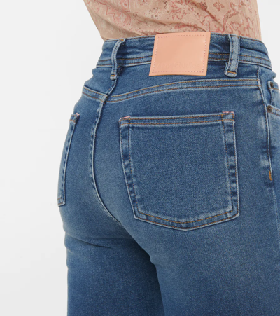 Shop Acne Studios High-rise Skinny Jeans In Mid Blue