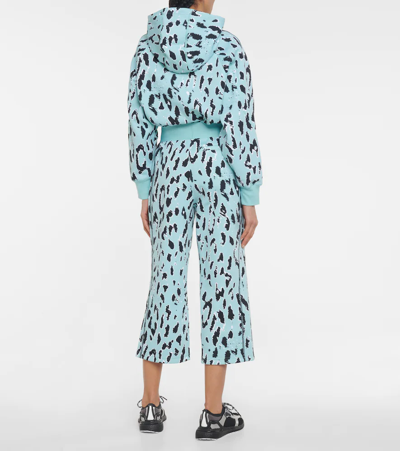 Shop Adidas By Stella Mccartney Asmc Printed High-rise Cropped Sweatpants In Splash/black/white