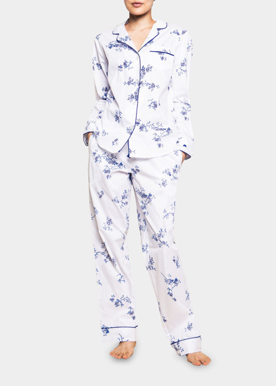 Shop Petite Plume Floral-print Cotton Pajama Set In White