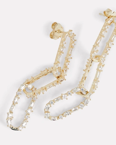 Shop Nickho Rey Queen Link Crystal Drop Earrings In Gold