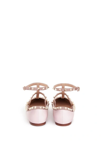 Shop Valentino 'rockstud' Caged Leather Flats