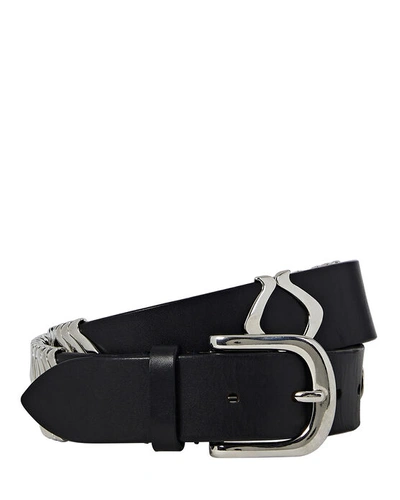 Shop Isabel Marant Tehora Embellished Leather Belt In Black