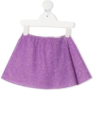 Shop Oseree Lumière Glittered Skirt In Purple