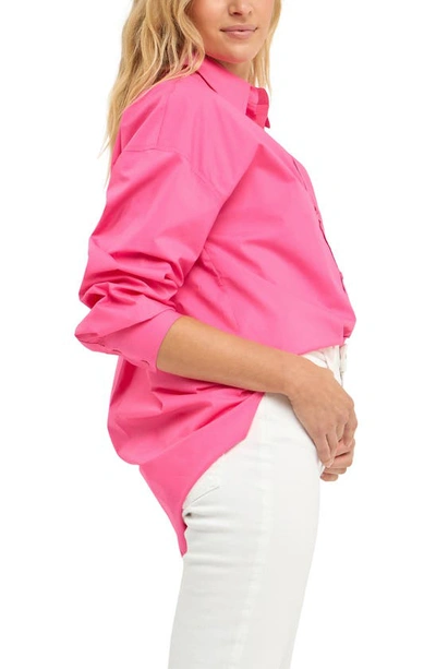 Grey Lab Oversize Cotton Button-up Shirt In Fuchsia