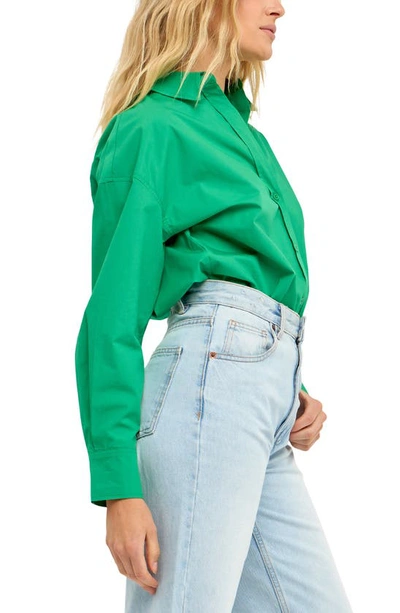 Grey Lab Oversize Cotton Button-up Shirt In Green