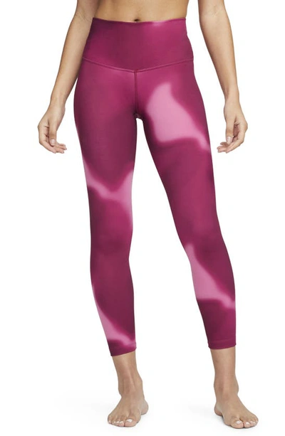 Nike Women's Yoga High-waisted 7/8 Gradient-dye Leggings In Pink