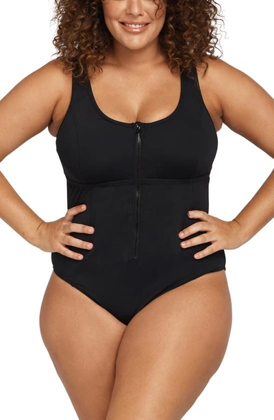 Shop Artesands Natare Chlorine Resistant One-piece Swimsuit In Black