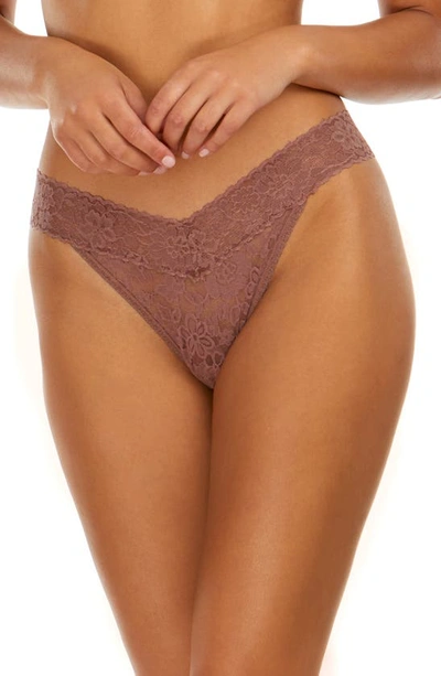 Shop Hanky Panky Daily Lace Original Rise Thong In Allspice