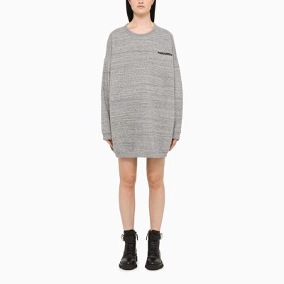 Shop Dsquared2 Grey Jersey Sweatshirt Dress