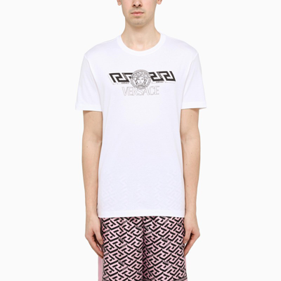 Shop Versace White T-shirt With Logo Print