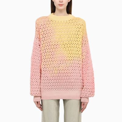 Shop Attico Pink/yellow Gradient-effect Sweater