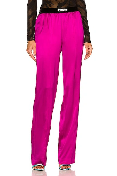 Shop Tom Ford Satin Pant In Hot Pink