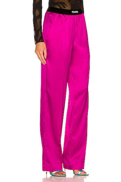 Shop Tom Ford Satin Pant In Hot Pink