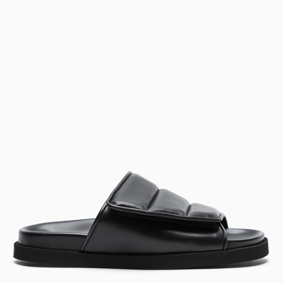 Shop Gia Borghini Black Leather Gia 3 Slippers
