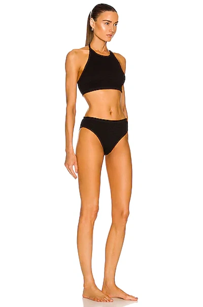 Shop Bottega Veneta Nylon Crinkle Bikini Set In Black