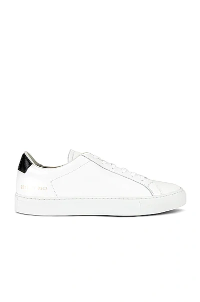 Common Projects Round-toe Low-top Leather Sneaker With Flat Sole In White & Black