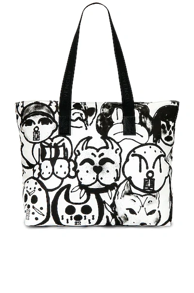 Shop Givenchy 4g Chito Printed Light Tote Bag In White & Black