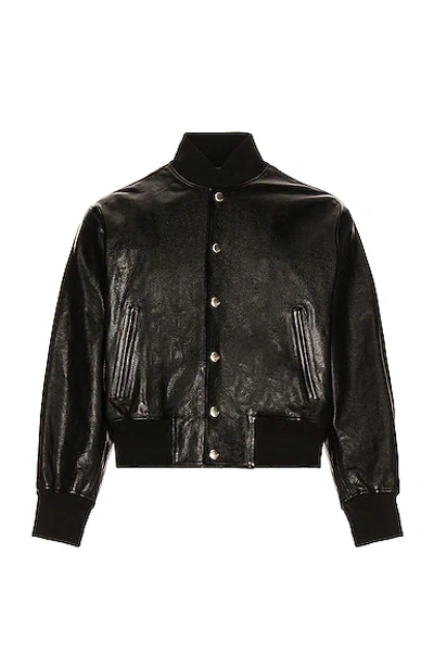 Shop Givenchy Leather Bomber In Black& White