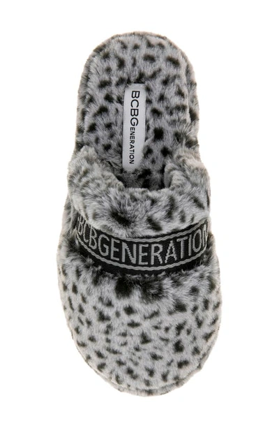 Shop Bcbgeneration Sasha Faux Fur Slipper In Black Multi Cheetah
