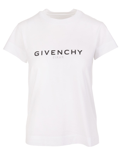 Shop Givenchy Woman White  Reverse Slim T-shirt