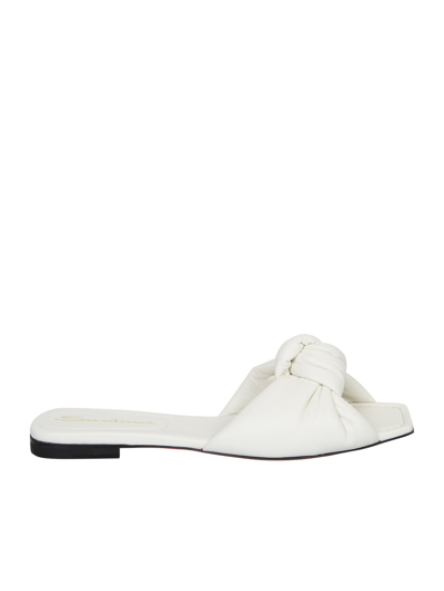 Shop Santoni Knot Slide Sandals In White