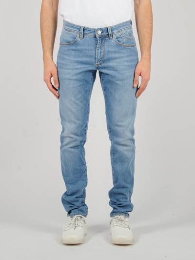 Shop Jeckerson Pantalone 5 Tasche Jeans In Denim