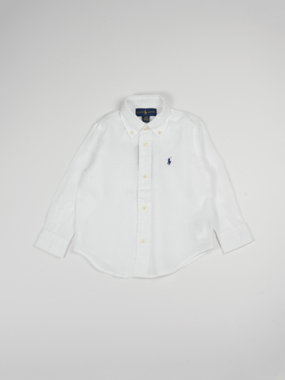 Shop Polo Ralph Lauren Linen Shirt In Bianco