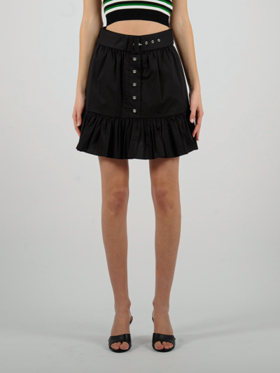 Shop Michael Kors Cotton Strech Skirt In Nero