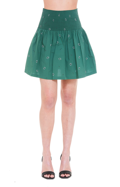 Shop Kenzo Mini Skirt In Green