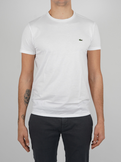 Shop Lacoste Tee-shirt Uomo T-shirt In Bianco