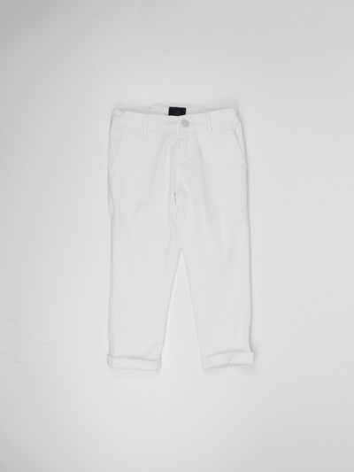 Shop Fay Cotton Trousers In Bianco