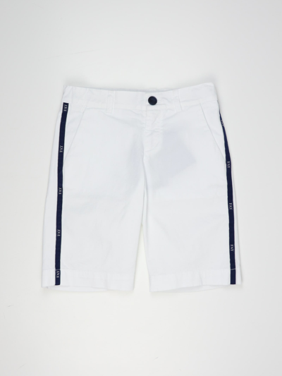 Shop Fay Cotton Shorts In Bianco