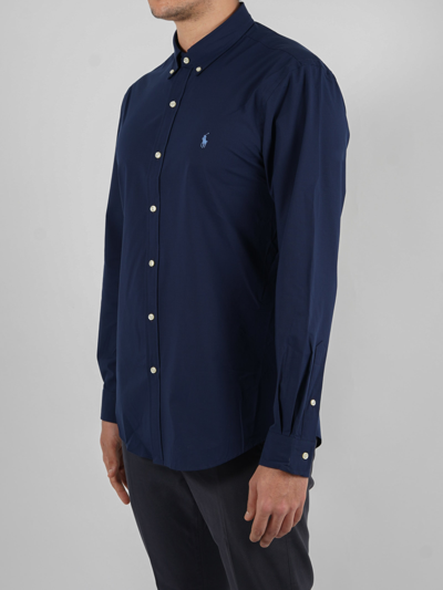 Shop Polo Ralph Lauren Long Sleeve Sport Shirt Shirt In Navy