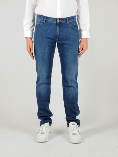 Shop Pt01 Pantalone 5 Tasche Jeans In Denim Scuro