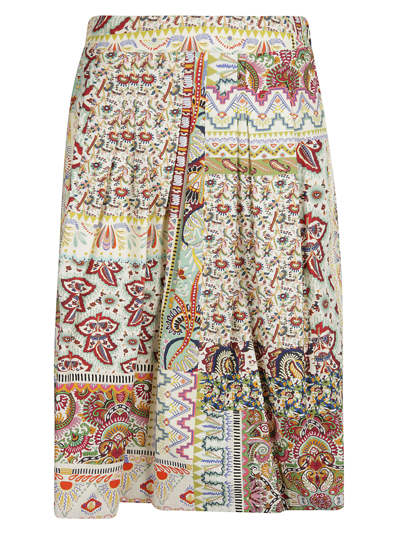 Etro Cotton Skirt With Patchwork Print In Multicolor | ModeSens