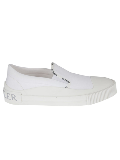 Shop Moncler Glissiere Tri Slip-on Sneakers In White