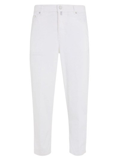 Shop Kiton Trousers Cotton In Optical White