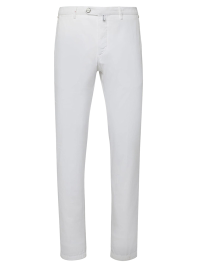 Shop Kiton Trousers Cotton In Optical White