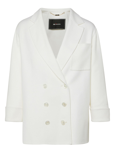 Shop Kiton Jacket Cashmere In White