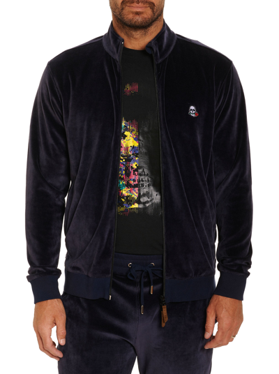 Robert Graham Dunster Cotton Blend Velour Jacket In Navy