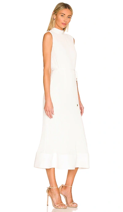 Shop Milly Melina Solid Pleat Dress In White