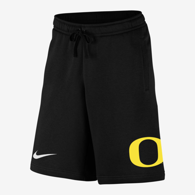 Shop Nike Men's College Club Fleece Swoosh (oregon) Shorts In Black