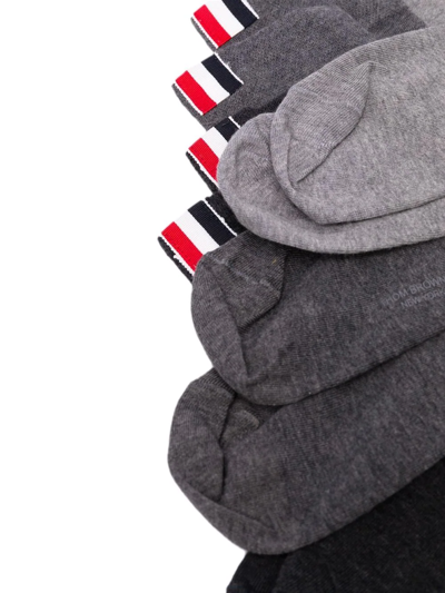 Thom Browne Three-pack Ankle-length Socks In Grey