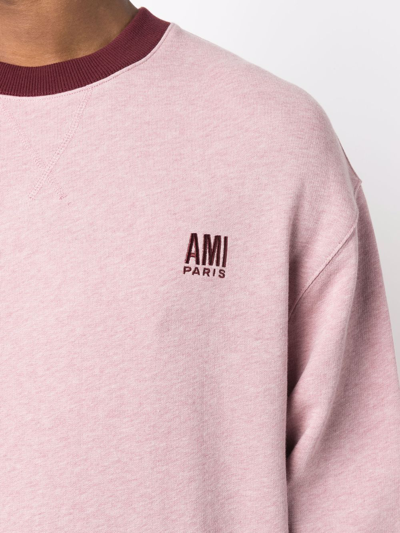 Shop Ami Alexandre Mattiussi Ami Paris Two-tone Sweatshirt In Pink