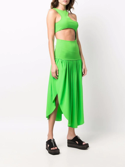 Shop Stella Mccartney Cut-out Asymmetric Dress In Green