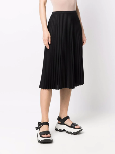 Lacoste Logo-waistband Pleated Skirt In Black