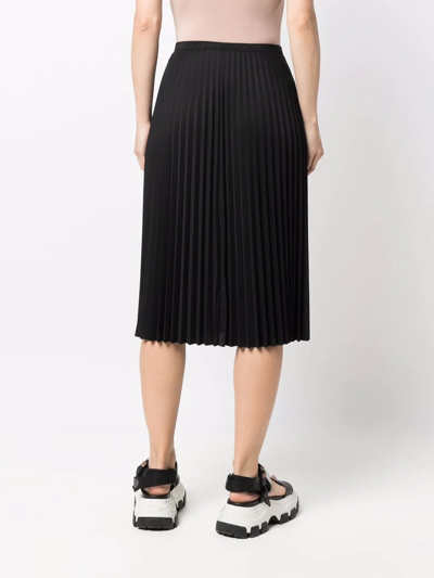 Lacoste Logo-waistband Pleated Skirt In Black